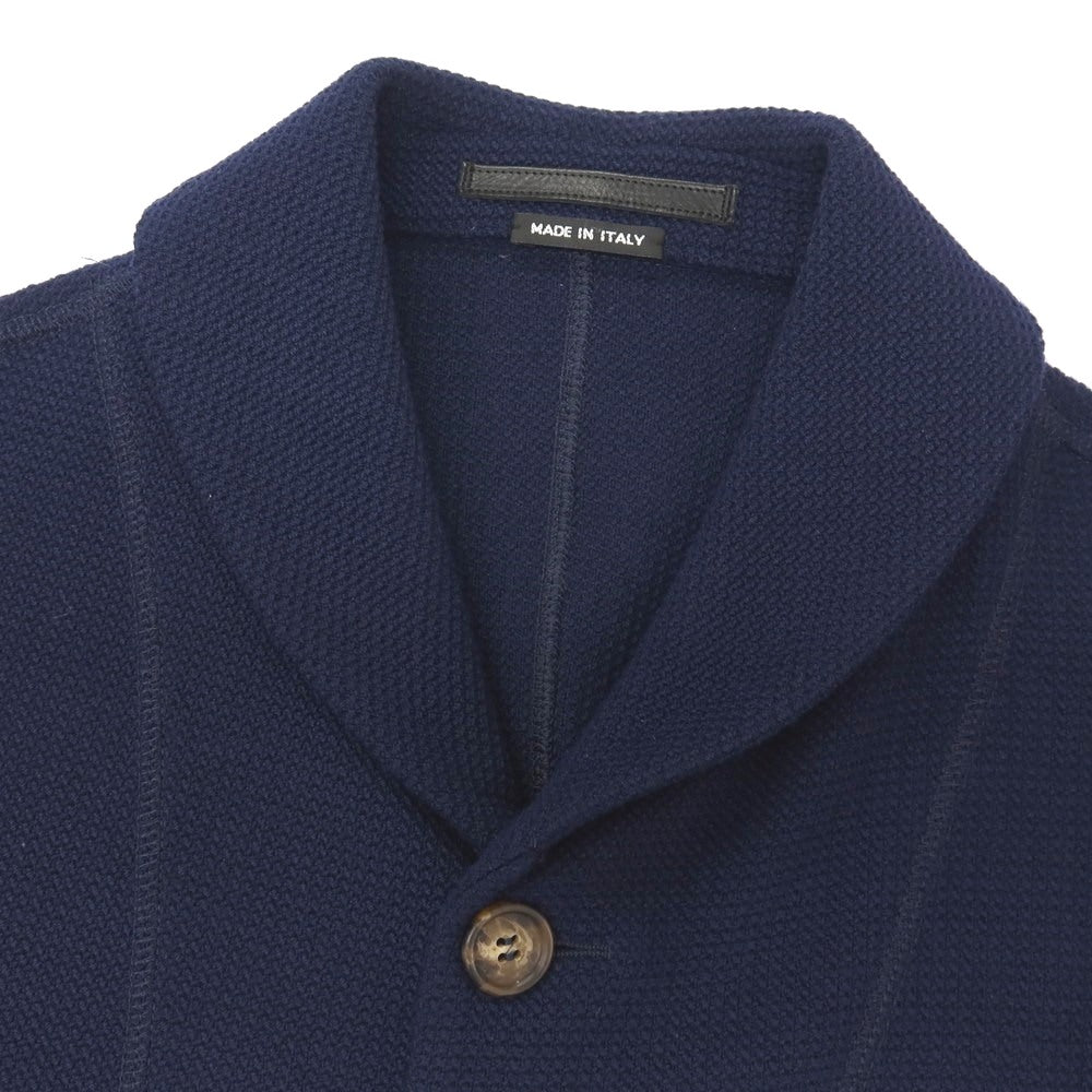 【中古】ジョルジオアルマーニ GIORGIO ARMANI ストレッチ ポリエステルレーヨン ショールカラージャケット ライトネイビー【サイズ52】【 状態ランクC 】【 メンズ 】