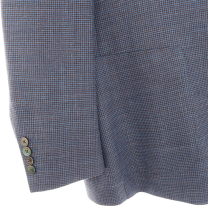 【中古】ランバンコレクション LANVIN COLLECTION ウールシルクリネン 2B テーラードジャケット ブルーxブラウン【サイズ52】【 状態ランクB 】【 メンズ 】