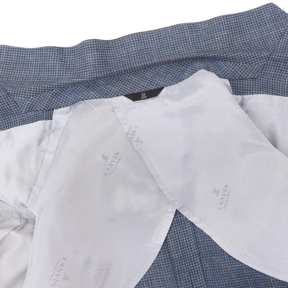 【中古】ランバンコレクション LANVIN COLLECTION ウールシルクリネン 2B テーラードジャケット ブルーxブラウン【サイズ52】【 状態ランクB 】【 メンズ 】