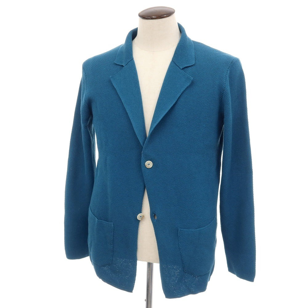 【中古】ダニエレ フィエゾーリ DANIELE FIESOLI ドライコットン 2つボタン ニットジャケット ブルー系【サイズL】【 状態ランクB 】【 メンズ 】