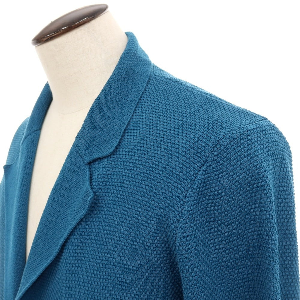 【中古】ダニエレ フィエゾーリ DANIELE FIESOLI ドライコットン 2つボタン ニットジャケット ブルー系【サイズL】【 状態ランクB 】【 メンズ 】