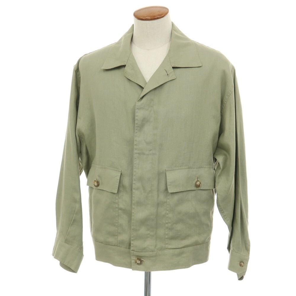 【中古】ダンヒル Dunhill リネン ブルゾン セージグリーン【サイズ38】【 状態ランクC 】【 メンズ 】