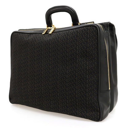 【中古】ジリー ZILLI キャンバス レザー ブリーフケース ブラックxイエロー【 状態ランクC 】【 メンズ 】