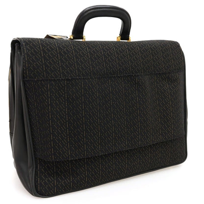 【中古】ジリー ZILLI キャンバス レザー ブリーフケース ブラックxイエロー【 状態ランクC 】【 メンズ 】
