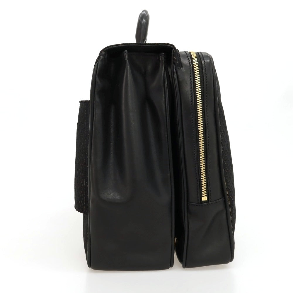 【中古】ジリー ZILLI キャンバス レザー ブリーフケース ブラックxイエロー【 状態ランクC 】【 メンズ 】