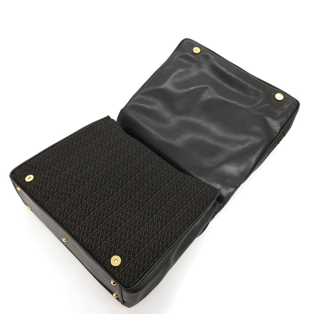 【中古】ジリー ZILLI キャンバス レザー ブリーフケース ブラックxイエロー【 状態ランクC 】【 メンズ 】