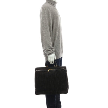 【中古】ジリー ZILLI キャンバス レザー ブリーフケース ブラックxイエロー【 状態ランクC 】【 メンズ 】