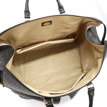 【中古】スティーレ エンメジエッレ STILE Emme Gi Erre オーストリッチ ボストンバッグ ブラック【 状態ランクC 】【 メンズ 】