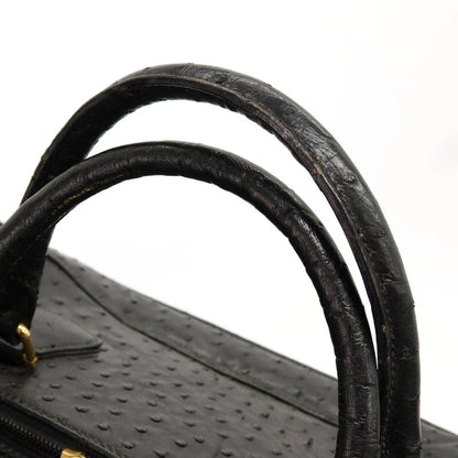 【中古】スティーレ エンメジエッレ STILE Emme Gi Erre オーストリッチ ボストンバッグ ブラック【 状態ランクC 】【 メンズ 】