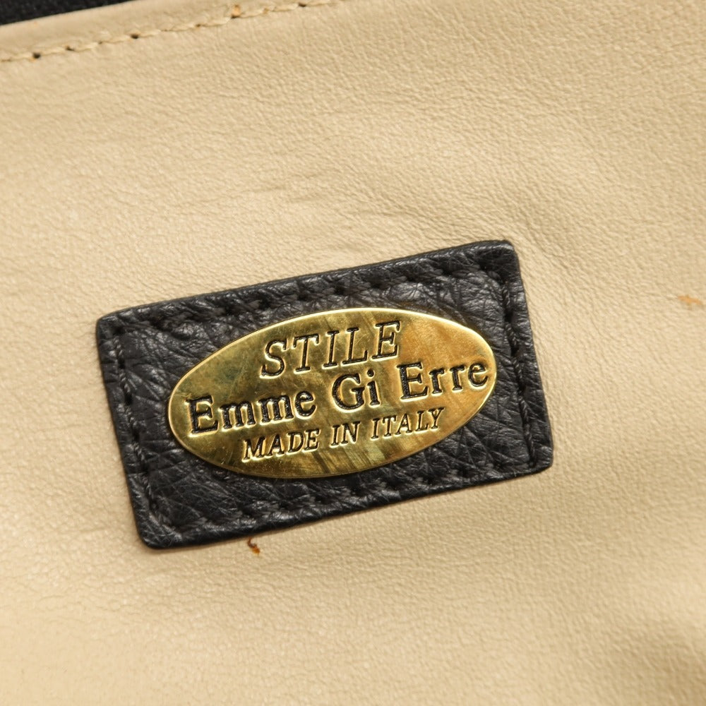 【中古】スティーレ エンメジエッレ STILE Emme Gi Erre オーストリッチ ボストンバッグ ブラック【 状態ランクC 】【 メンズ 】
