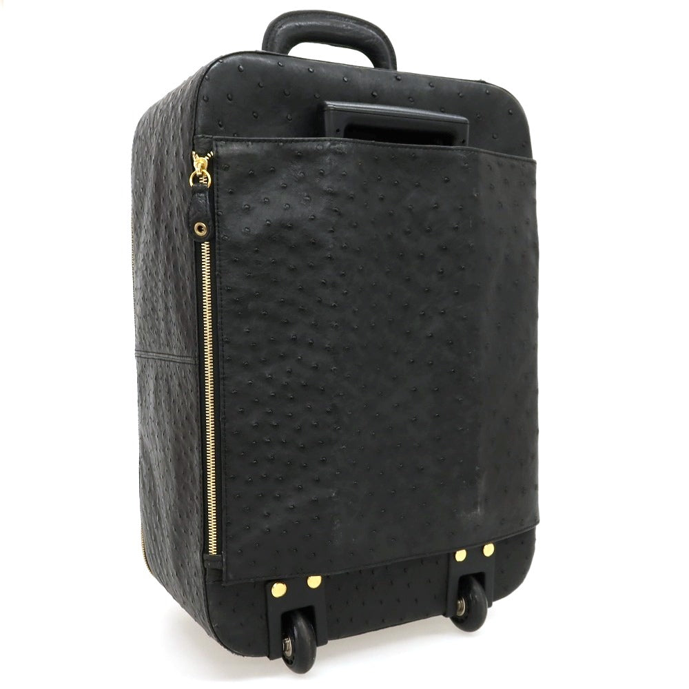 【中古】ニコ マルテッリ NICO MARTELLI オーストリッチ キャリーバッグ ブラック【 状態ランクC 】【 メンズ 】