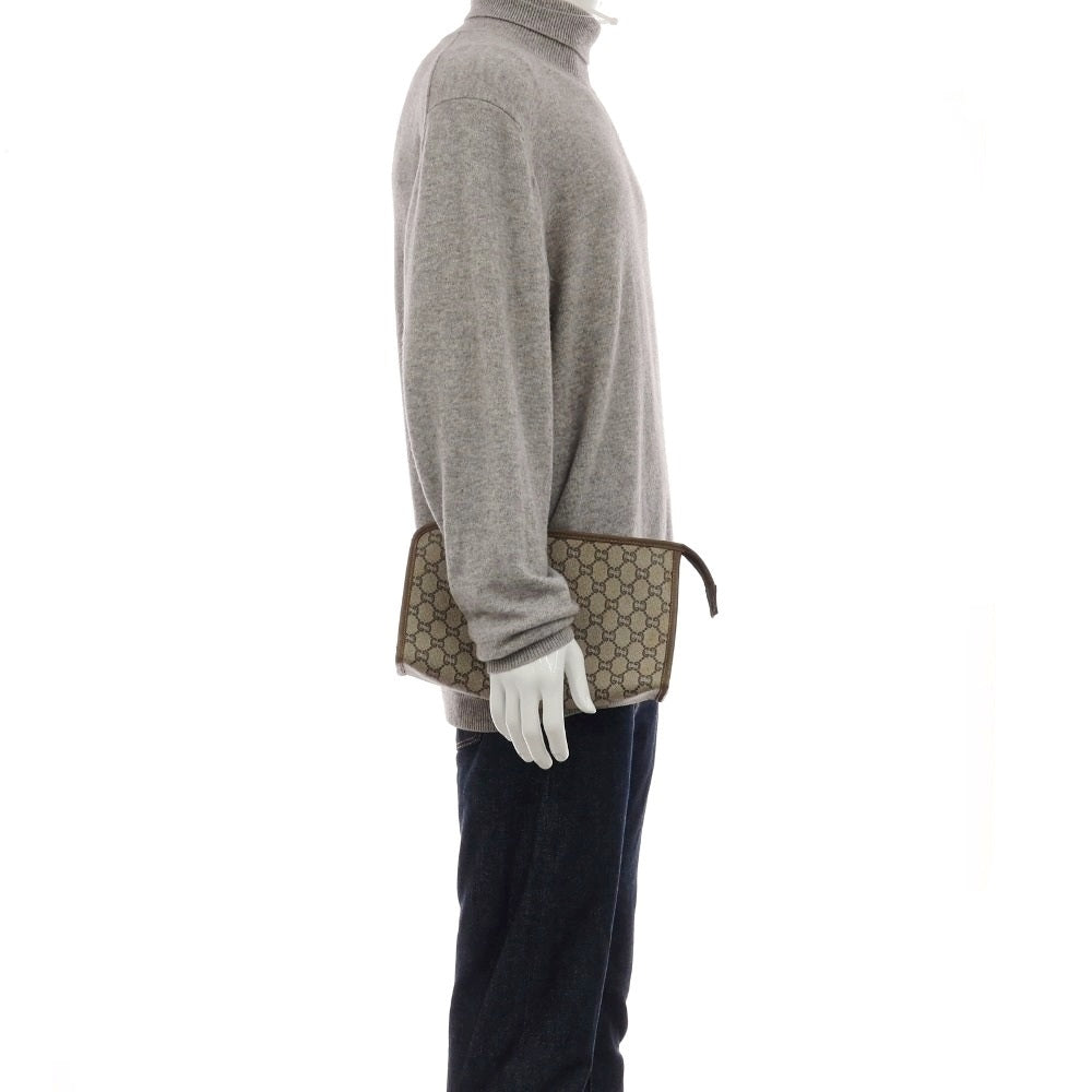【中古】グッチ GUCCI オールドグッチ GUCCI Plus PVC系 セカンドバッグ グレージュxカーキベージュ【 状態ランクD 】【 メンズ 】