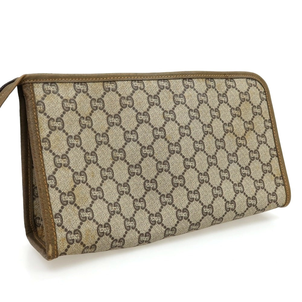【中古】グッチ GUCCI オールドグッチ GUCCI Plus PVC系 セカンドバッグ グレージュxカーキベージュ【 状態ランクD 】【 メンズ 】