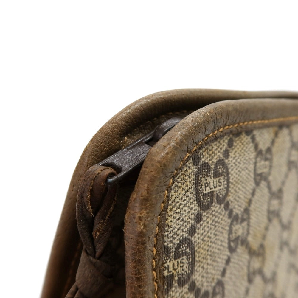 【中古】グッチ GUCCI オールドグッチ GUCCI Plus PVC系 セカンドバッグ グレージュxカーキベージュ【 状態ランクD 】【 メンズ 】