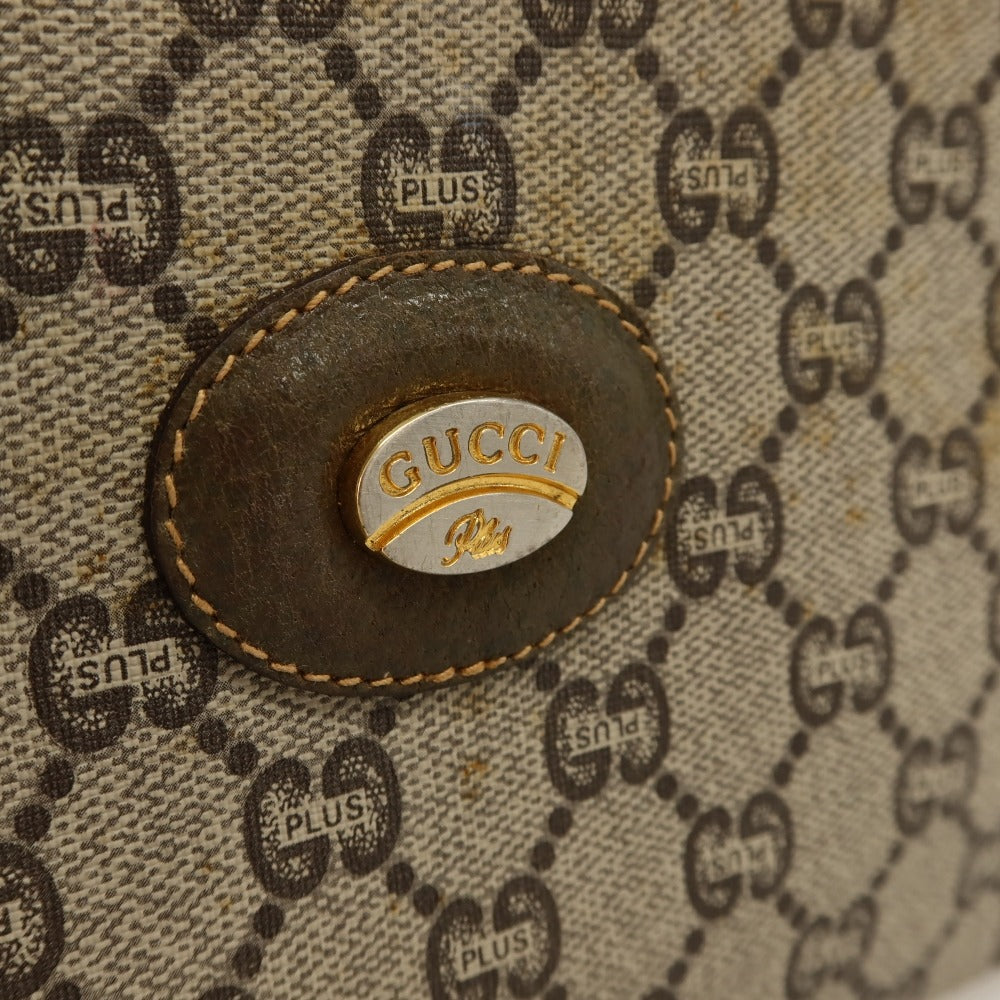 【中古】グッチ GUCCI オールドグッチ GUCCI Plus PVC系 セカンドバッグ グレージュxカーキベージュ【 状態ランクD 】【 メンズ 】