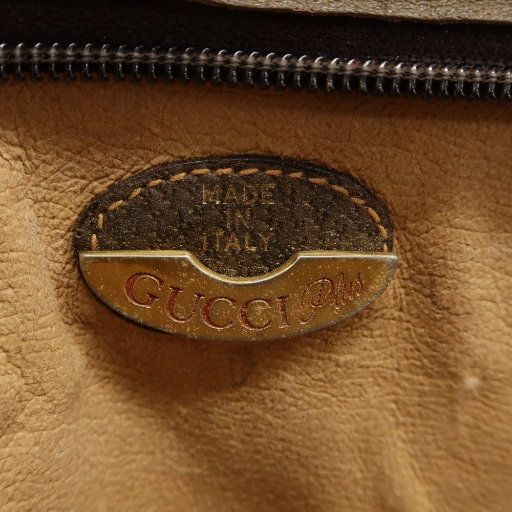 【中古】グッチ GUCCI オールドグッチ GUCCI Plus PVC系 セカンドバッグ グレージュxカーキベージュ【 状態ランクD 】【 メンズ 】