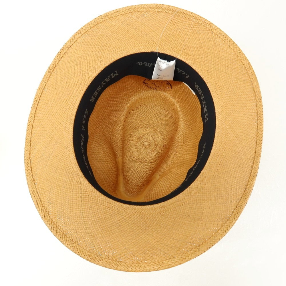 【中古】マイザー MAYSER 中折れ パナマハット 帽子 ベージュ【サイズ60】【 状態ランクB 】【 メンズ 】