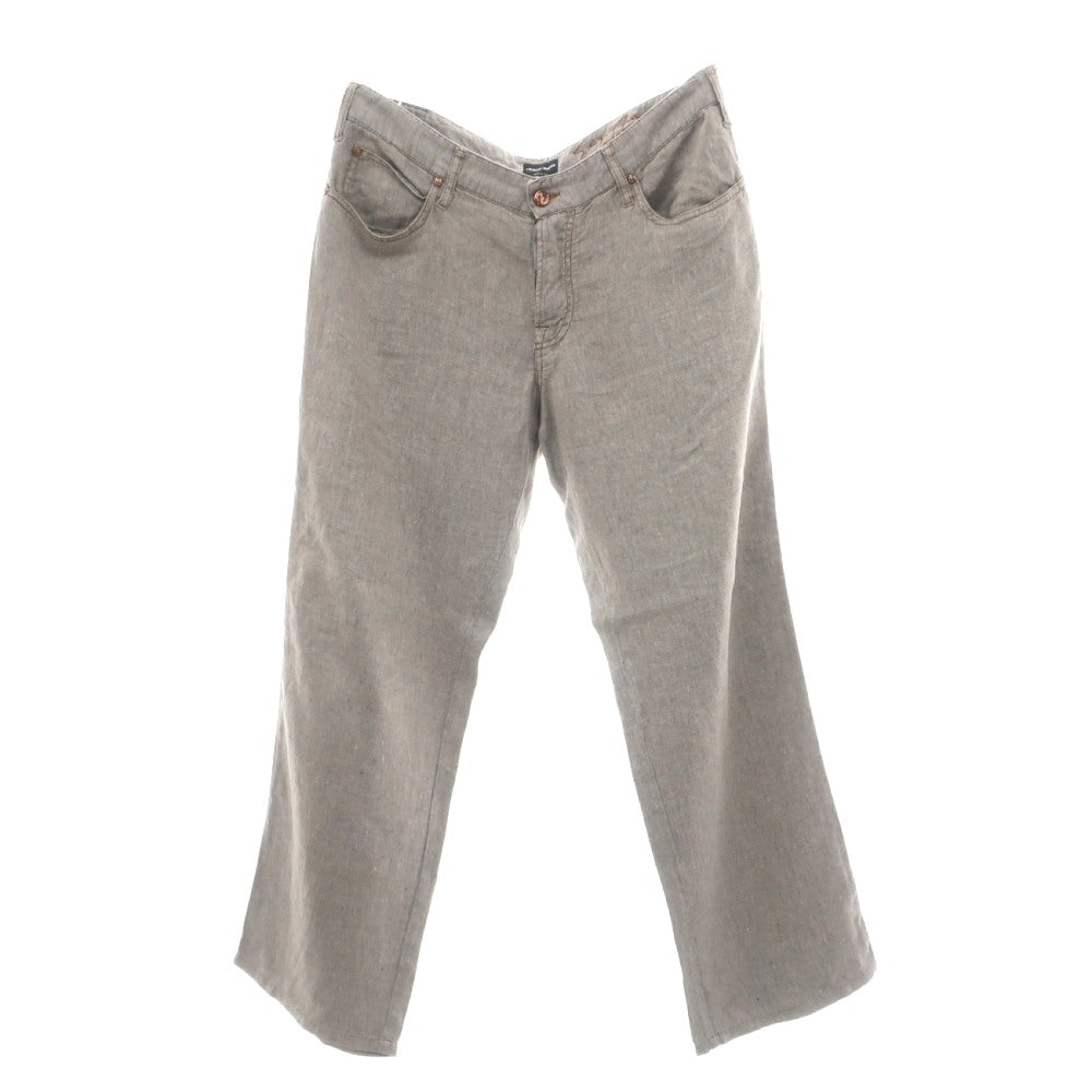 【中古】ジョルジオアルマーニ GIORGIO ARMANI リネン 5ポケットパンツ グレージュ【サイズ36】【 状態ランクC 】【 メンズ 】