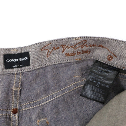 【中古】ジョルジオアルマーニ GIORGIO ARMANI リネン 5ポケットパンツ グレージュ【サイズ36】【 状態ランクC 】【 メンズ 】