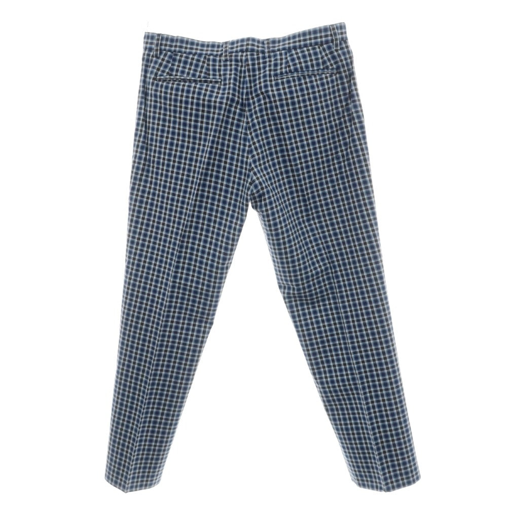 【中古】エトロ ETRO コットン チェック カジュアルスラックスパンツ ネイビー【サイズ52】【 状態ランクB 】【 メンズ 】