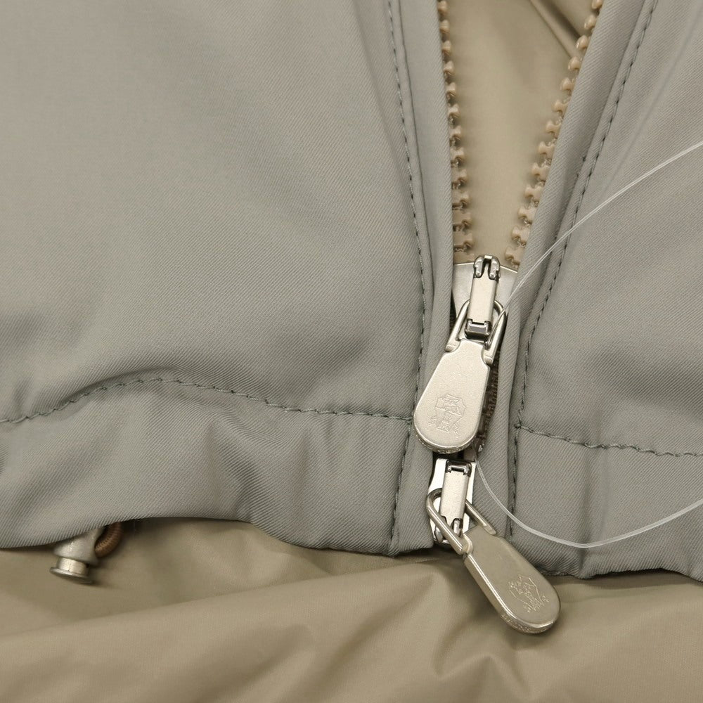【中古】ブルネロクチネリ Brunello Cucinelli ナイロン スタンドカラー ダブルジップ ベスト ブルゾン グレー【サイズ50】【 状態ランクB 】【 メンズ 】