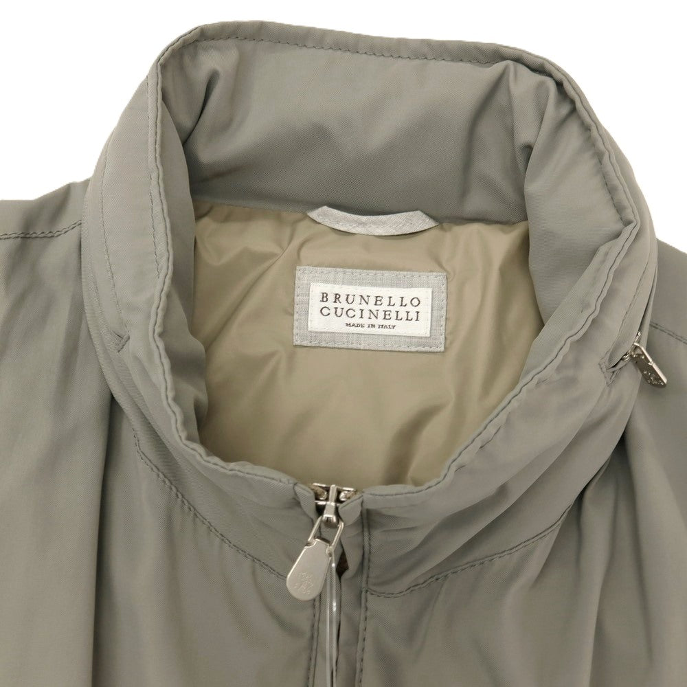 【中古】ブルネロクチネリ Brunello Cucinelli ナイロン スタンドカラー ダブルジップ ベスト ブルゾン グレー【サイズ50】【 状態ランクB 】【 メンズ 】