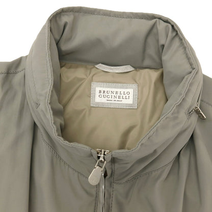 【中古】ブルネロクチネリ Brunello Cucinelli ナイロン スタンドカラー ダブルジップ ベスト ブルゾン グレー【サイズ50】【 状態ランクB 】【 メンズ 】