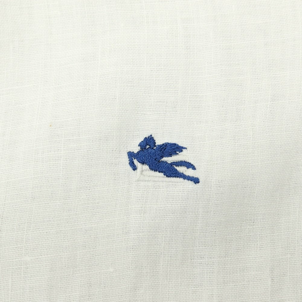 【中古】エトロ ETRO リネン ボタンダウン カジュアルシャツ ホワイト【サイズXL】【 状態ランクC 】【 メンズ 】