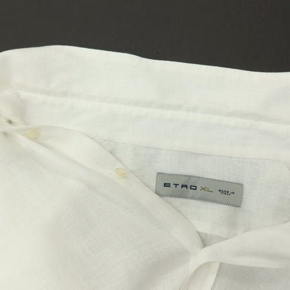 【中古】エトロ ETRO リネン ボタンダウン カジュアルシャツ ホワイト【サイズXL】【 状態ランクC 】【 メンズ 】