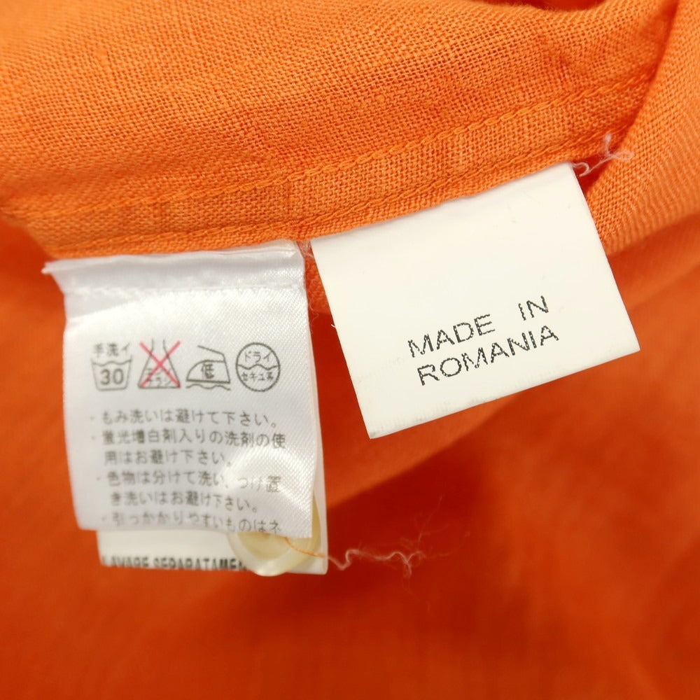 【中古】ラボ パルジレリ Lab PAL ZILERI リネン ショートカラー 半袖シャツ オレンジ【サイズ44】【 状態ランクB 】【 メンズ 】