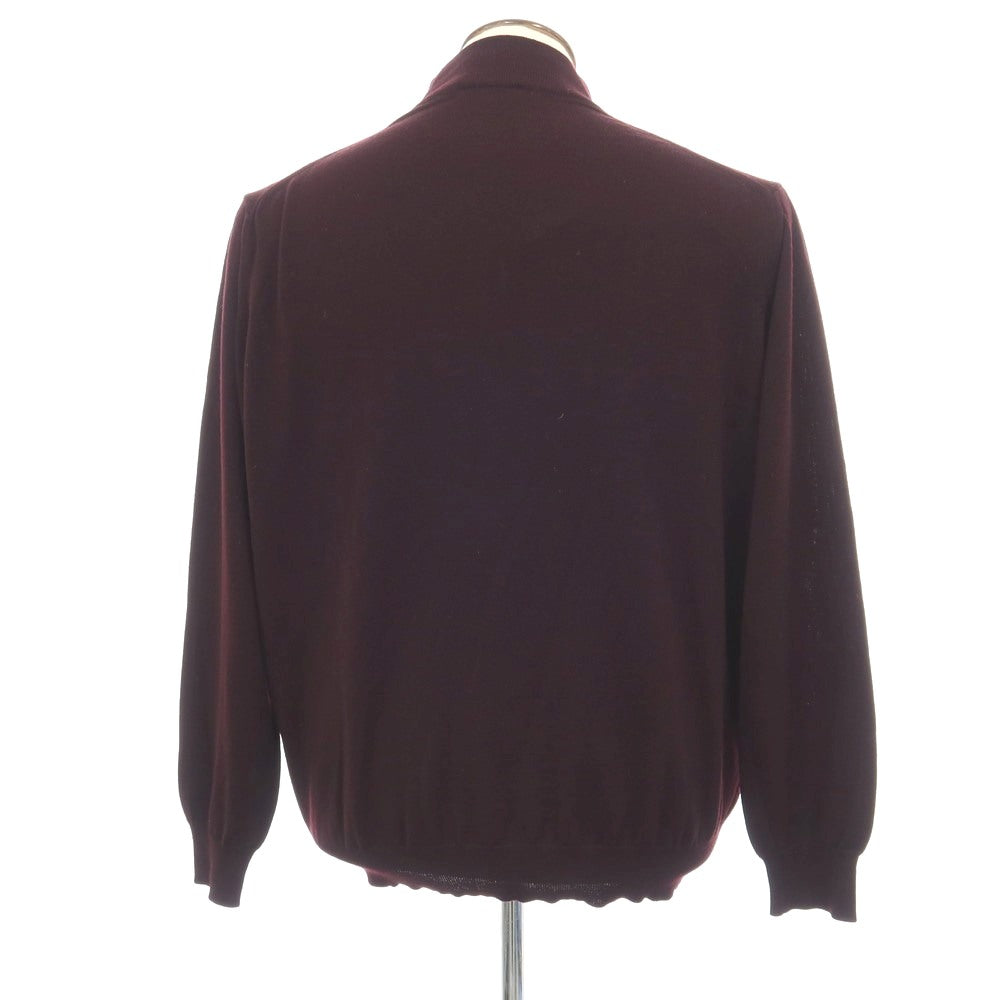 【中古】コルネリアーニ CORNELIANI ウール ハーフジップ スタンドカラー プルオーバーニット ダークバーガンディパープル【サイズ52】【 状態ランクB 】【 メンズ 】