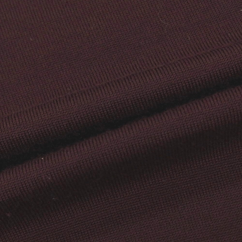 【中古】コルネリアーニ CORNELIANI ウール ハーフジップ スタンドカラー プルオーバーニット ダークバーガンディパープル【サイズ52】【 状態ランクB 】【 メンズ 】