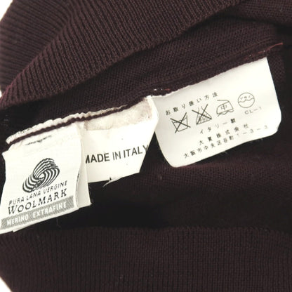 【中古】コルネリアーニ CORNELIANI ウール ハーフジップ スタンドカラー プルオーバーニット ダークバーガンディパープル【サイズ52】【 状態ランクB 】【 メンズ 】