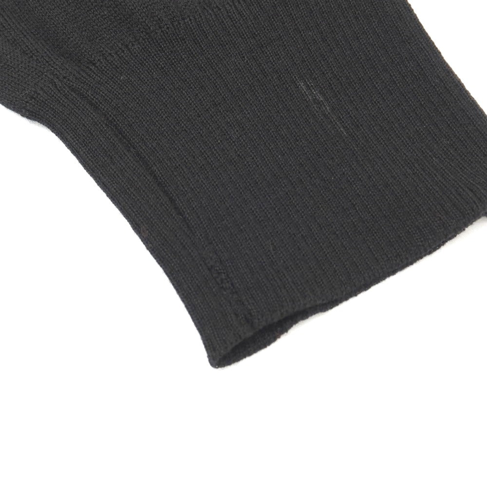 【中古】サルヴァトーレフェラガモ Salvatore Ferragamo ウール ハーフジップ 長袖 ポロニット ブラック【サイズXL】【 状態ランクD 】【 メンズ 】