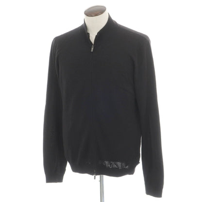 【中古】アルマーニ コレッツォーニ ARMANI COLLEZIONI コットン ダブルジップアップ カーディガン ブラック【サイズ54】【 状態ランクC 】【 メンズ 】