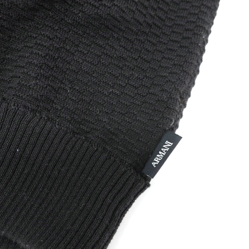 【中古】アルマーニ コレッツォーニ ARMANI COLLEZIONI コットン ダブルジップアップ カーディガン ブラック【サイズ54】【 状態ランクC 】【 メンズ 】