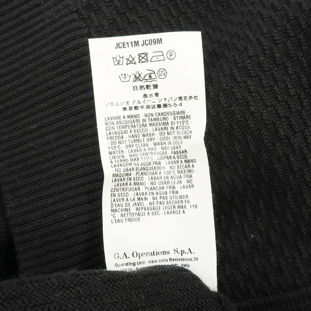 【中古】アルマーニ コレッツォーニ ARMANI COLLEZIONI コットン ダブルジップアップ カーディガン ブラック【サイズ54】【 状態ランクC 】【 メンズ 】