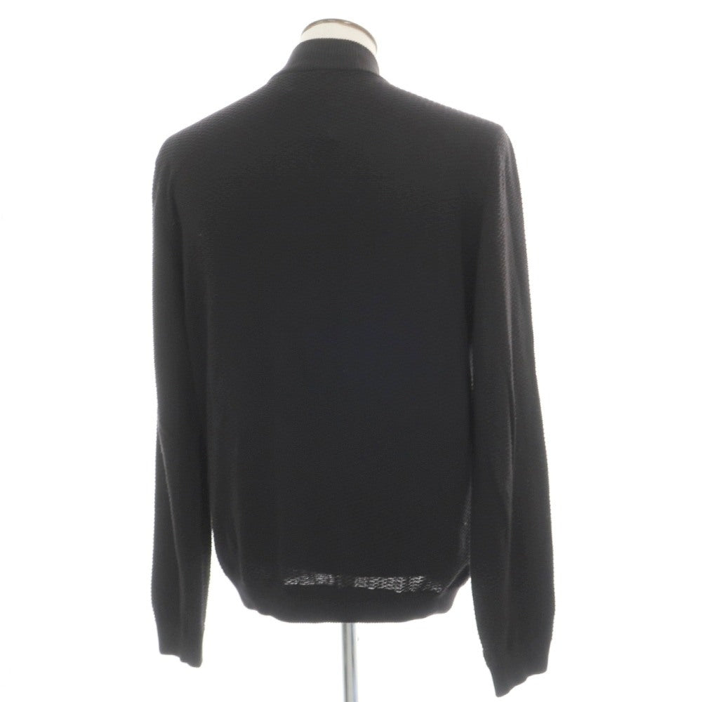 【中古】アルマーニ コレッツォーニ ARMANI COLLEZIONI コットン ダブルジップアップ カーディガン ブラック【サイズ54】【 状態ランクC 】【 メンズ 】
