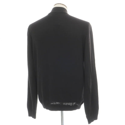 【中古】アルマーニ コレッツォーニ ARMANI COLLEZIONI コットン ダブルジップアップ カーディガン ブラック【サイズ54】【 状態ランクC 】【 メンズ 】