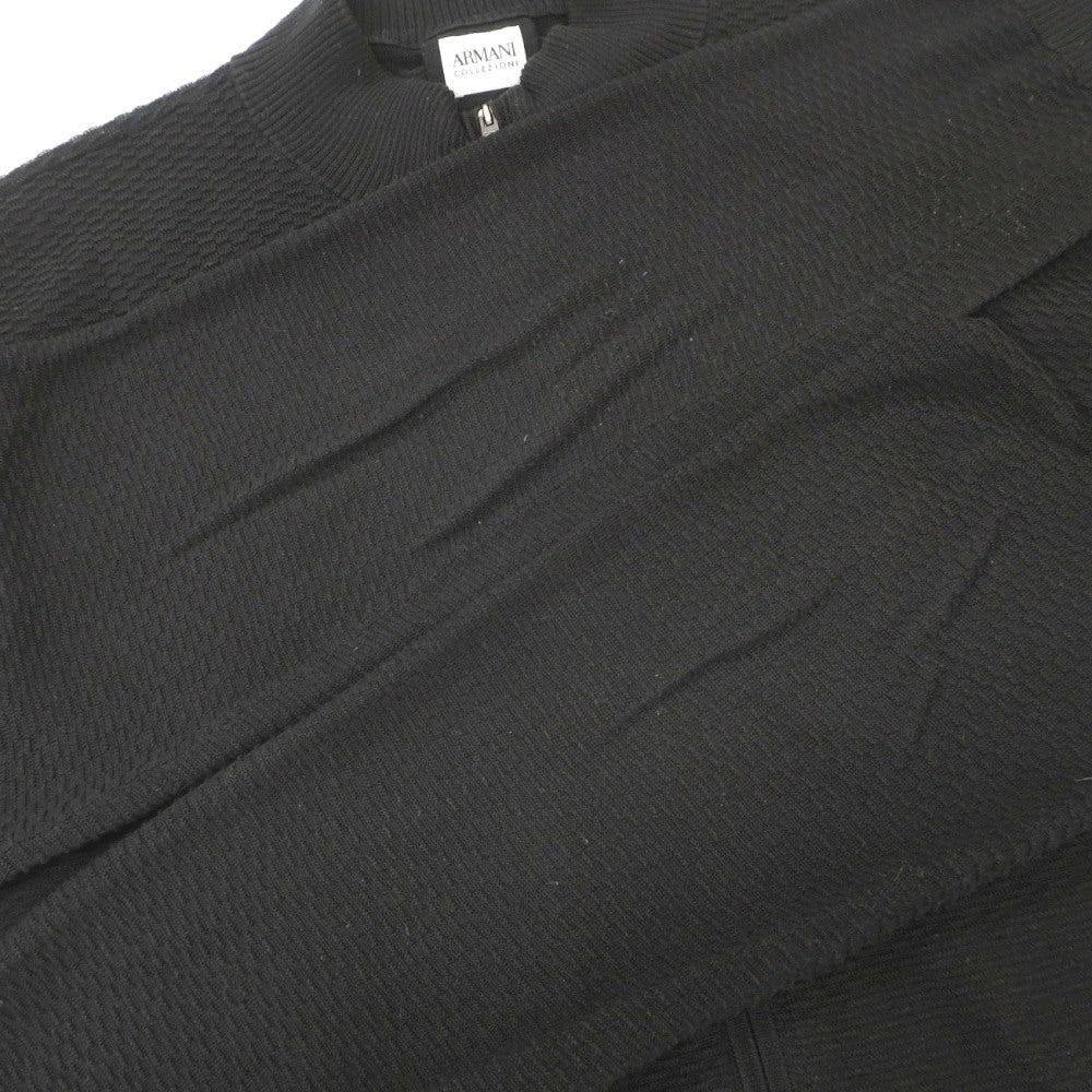 【中古】アルマーニ コレッツォーニ ARMANI COLLEZIONI コットン ダブルジップアップ カーディガン ブラック【サイズ54】【 状態ランクC 】【 メンズ 】