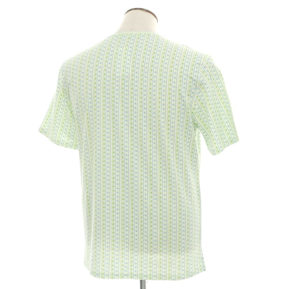 【中古】マーロ Malo ストレッチコットン クルーネック クローバー プリント 半袖Ｔシャツ グリーン系【サイズ54】【 状態ランクA 】【 メンズ 】