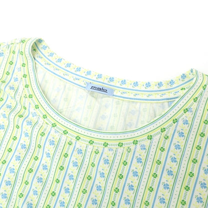 【中古】マーロ Malo ストレッチコットン クルーネック クローバー プリント 半袖Ｔシャツ グリーン系【サイズ54】【 状態ランクA 】【 メンズ 】
