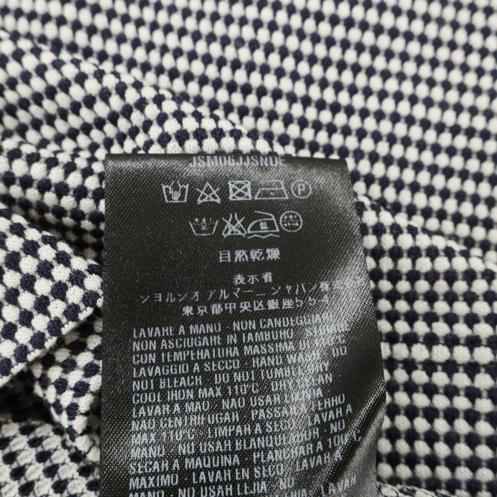 【中古】ジョルジオアルマーニ GIORGIO ARMANI ストレッチ レーヨンナイロン キーネック 半袖Ｔシャツ ダークネイビーxホワイト【サイズ54】【 状態ランクB 】【 メンズ 】