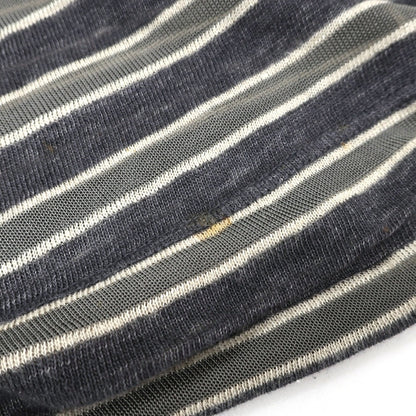 【中古】ジョルジオアルマーニ GIORGIO ARMANI リネンレーヨン クルーネック ボーダー 長袖Ｔシャツ ダークグレーxグレー【サイズ54】【 状態ランクC 】【 メンズ 】