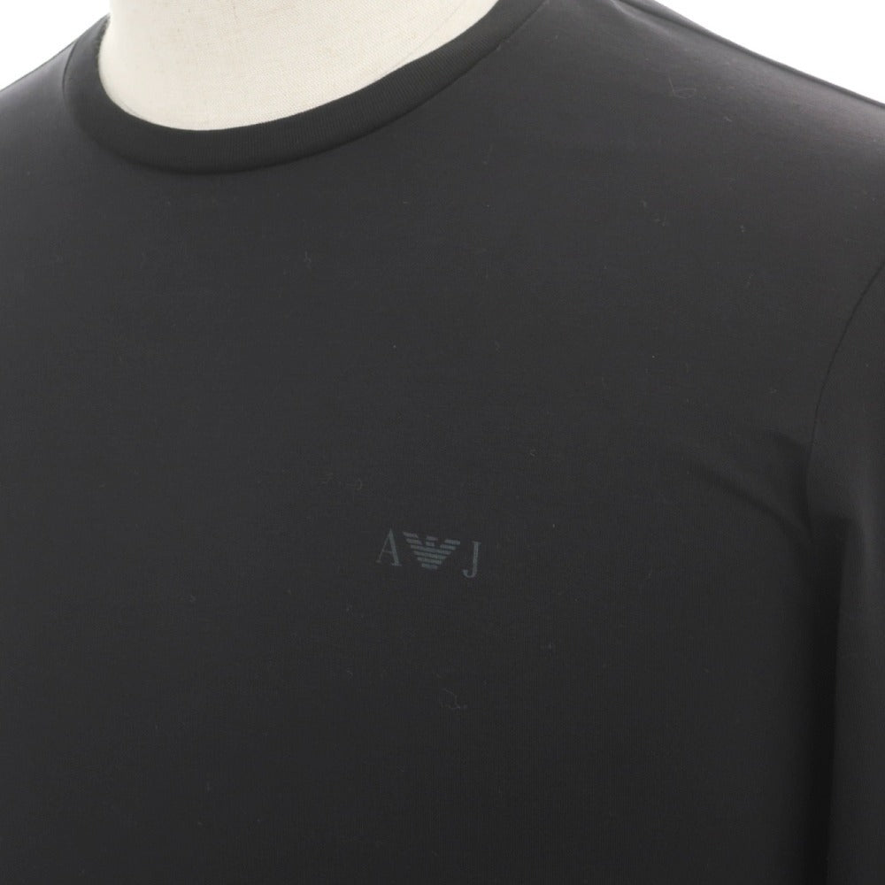 【中古】アルマーニ ジーンズ ARMANI JEANS ストレッチ コットン クルーネック 長袖Ｔシャツ ブラック【サイズXXL】【 状態ランクB 】【 メンズ 】