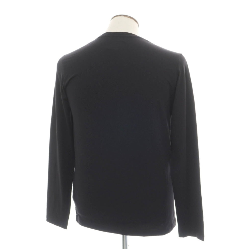 【中古】アルマーニ ジーンズ ARMANI JEANS ストレッチ コットン クルーネック 長袖Ｔシャツ ブラック【サイズXXL】【 状態ランクB 】【 メンズ 】