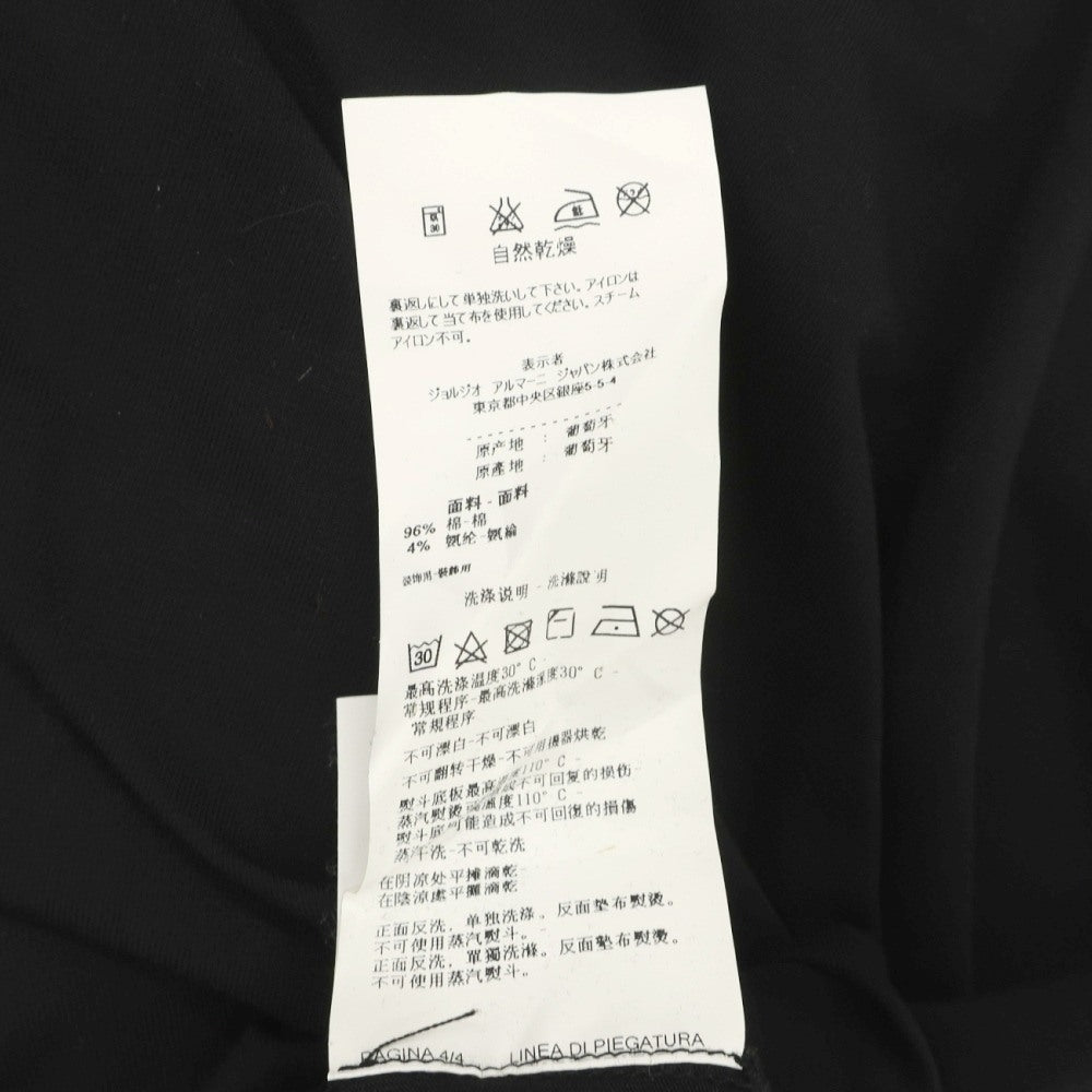 【中古】アルマーニ ジーンズ ARMANI JEANS ストレッチ コットン クルーネック 長袖Ｔシャツ ブラック【サイズXXL】【 状態ランクB 】【 メンズ 】