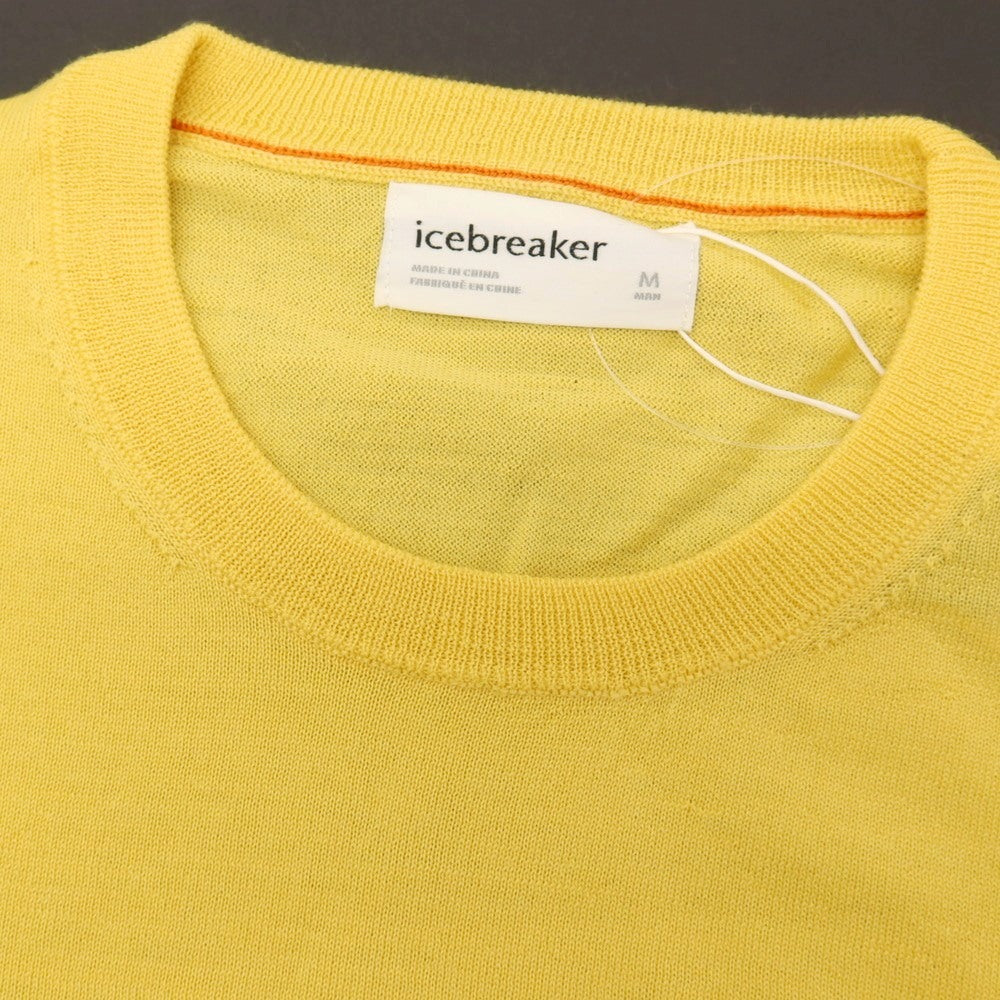 【中古】【未使用】アイスブレーカー icebreaker ハイゲージ メリノウール クルーネック プルオーバーニット イエロー【サイズM】【 状態ランクS 】【 メンズ 】