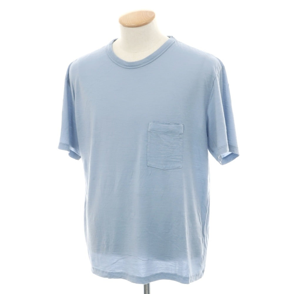 【中古】アイスブレーカー icebreaker メリノウールナイロン クルーネック 半袖ポケットTシャツ ライトブルー【サイズS】【 状態ランクB 】【 メンズ 】