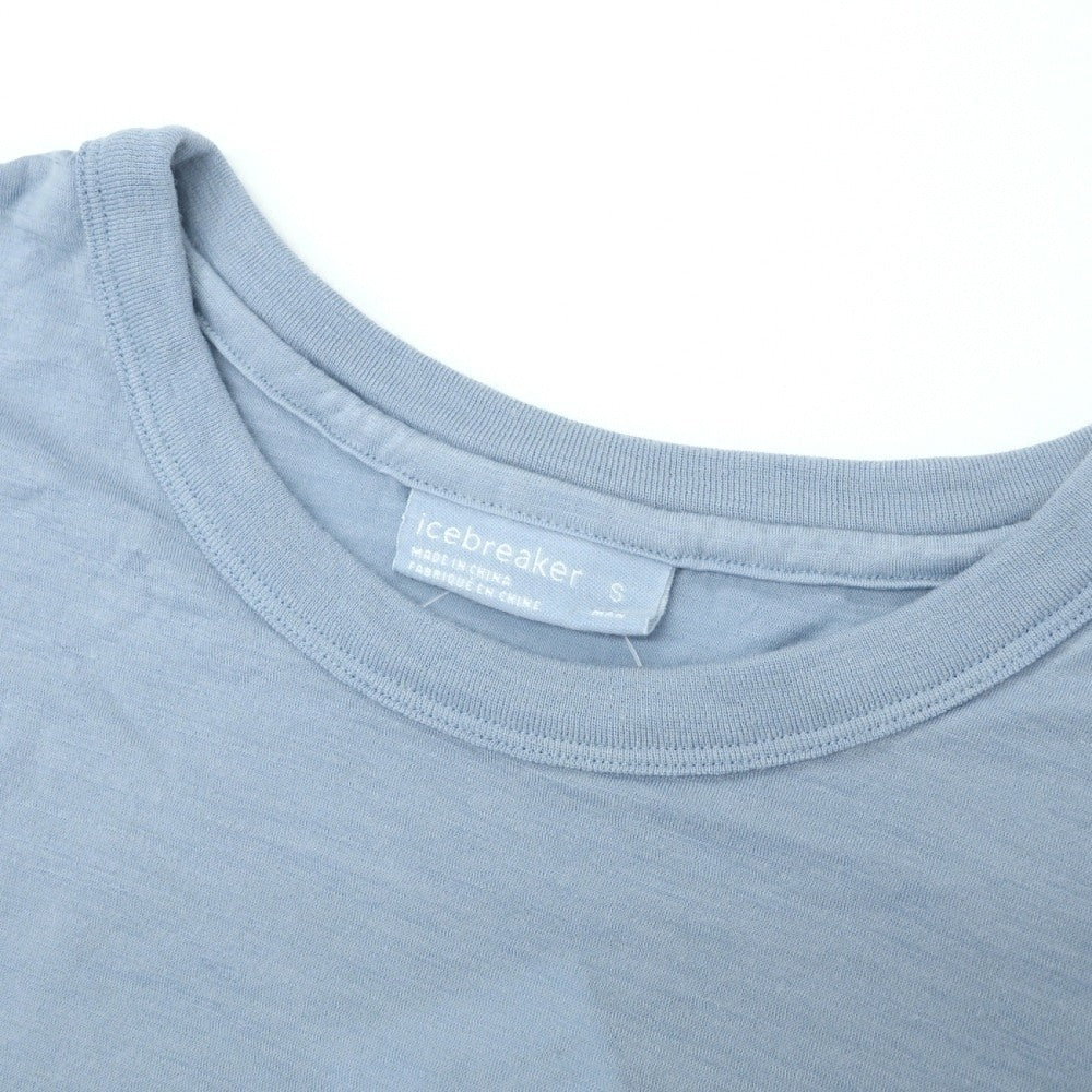 【中古】アイスブレーカー icebreaker メリノウールナイロン クルーネック 半袖ポケットTシャツ ライトブルー【サイズS】【 状態ランクB 】【 メンズ 】